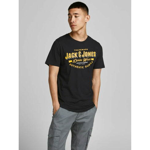 JACK & JONES HOMME LOGO NOIR  T-SHIRT | BLACK